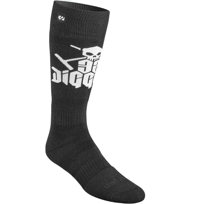 Chaussette de snowboard Merino X Diggers Noir/ Blanc