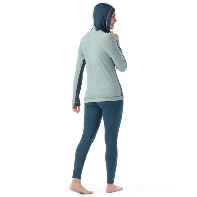 Pantalon à capuche 1/2 zip en mérinos Classic Thermal Twilight Blue/ Arctic Green Womens