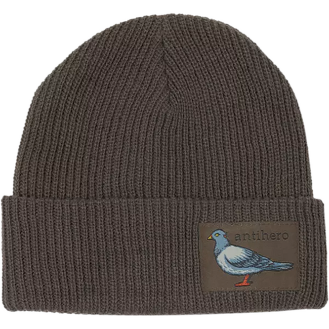 Lil Pigeon Label Cuff Beanie Brown