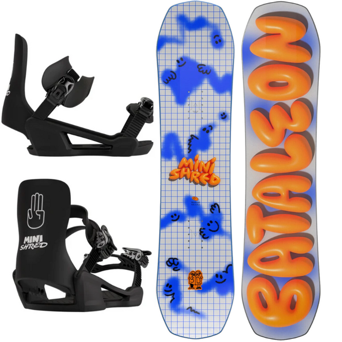 Kids Minishred 2025 Snowboard + Minishred 2025 Snowboard Bindings Snowboard Set