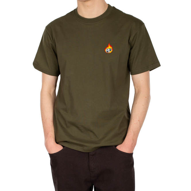 T-shirt Flaming Dices Olive chaud