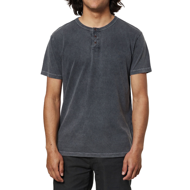 T-shirt Mesa Henley Noir Sand Wash