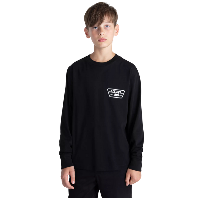 Kids Full Patch Back Longsleeve T-shirt Black/White