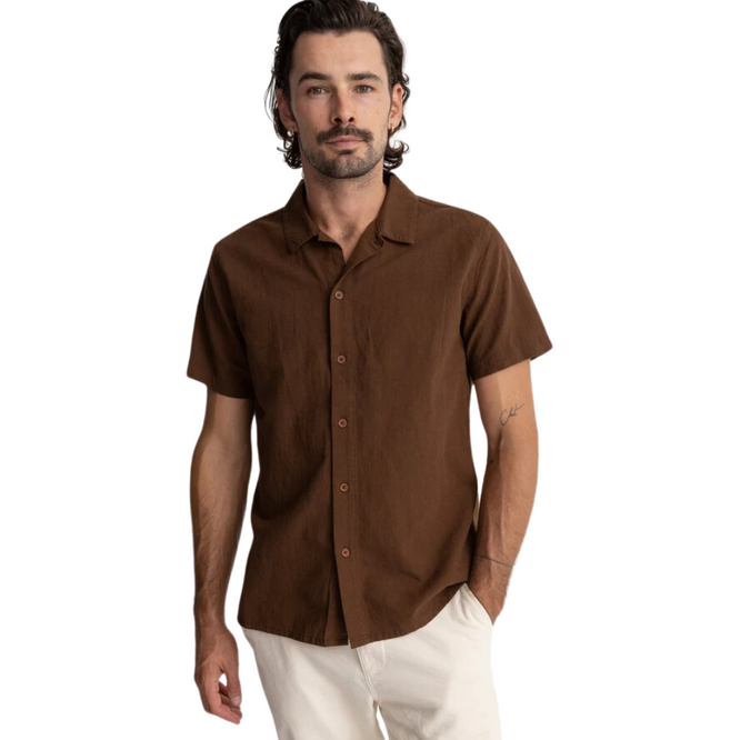 Chemise en lin classique Chocolate