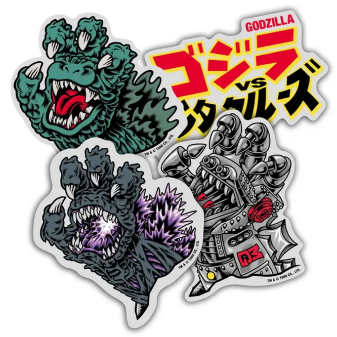 Godzilla vs. Santa Cruz Autocollant Mylar 4-Pack