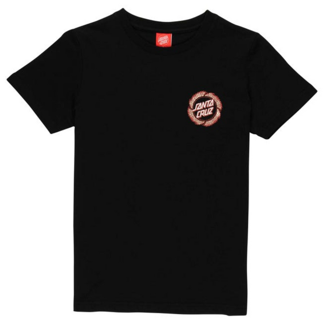 Kids Flame Ringed Dot T-Shirt Black