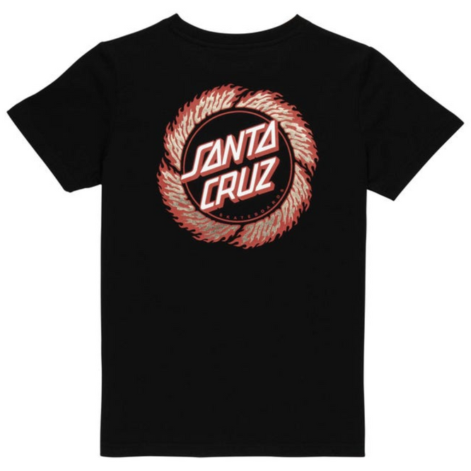 Kids Flame Ringed Dot T-Shirt Black