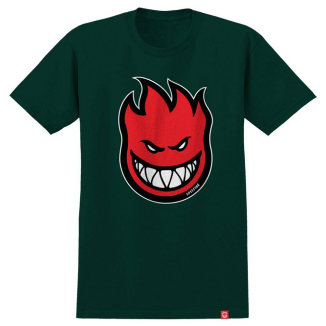 T-shirt à grosses têtes vert forêt/rouge