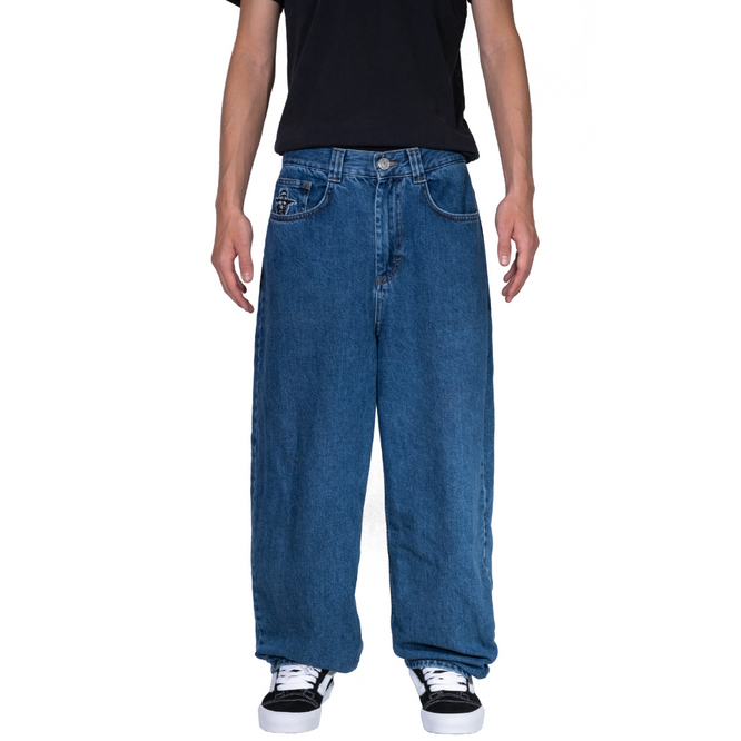 Pantalon de denim baggy King Concrete Bleu foncé