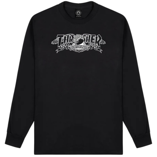 Thrasher x Antihero Mag Banner Longsleeve T-shirt Black