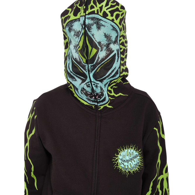 Kids Alien Full Zip Hoodie Noir